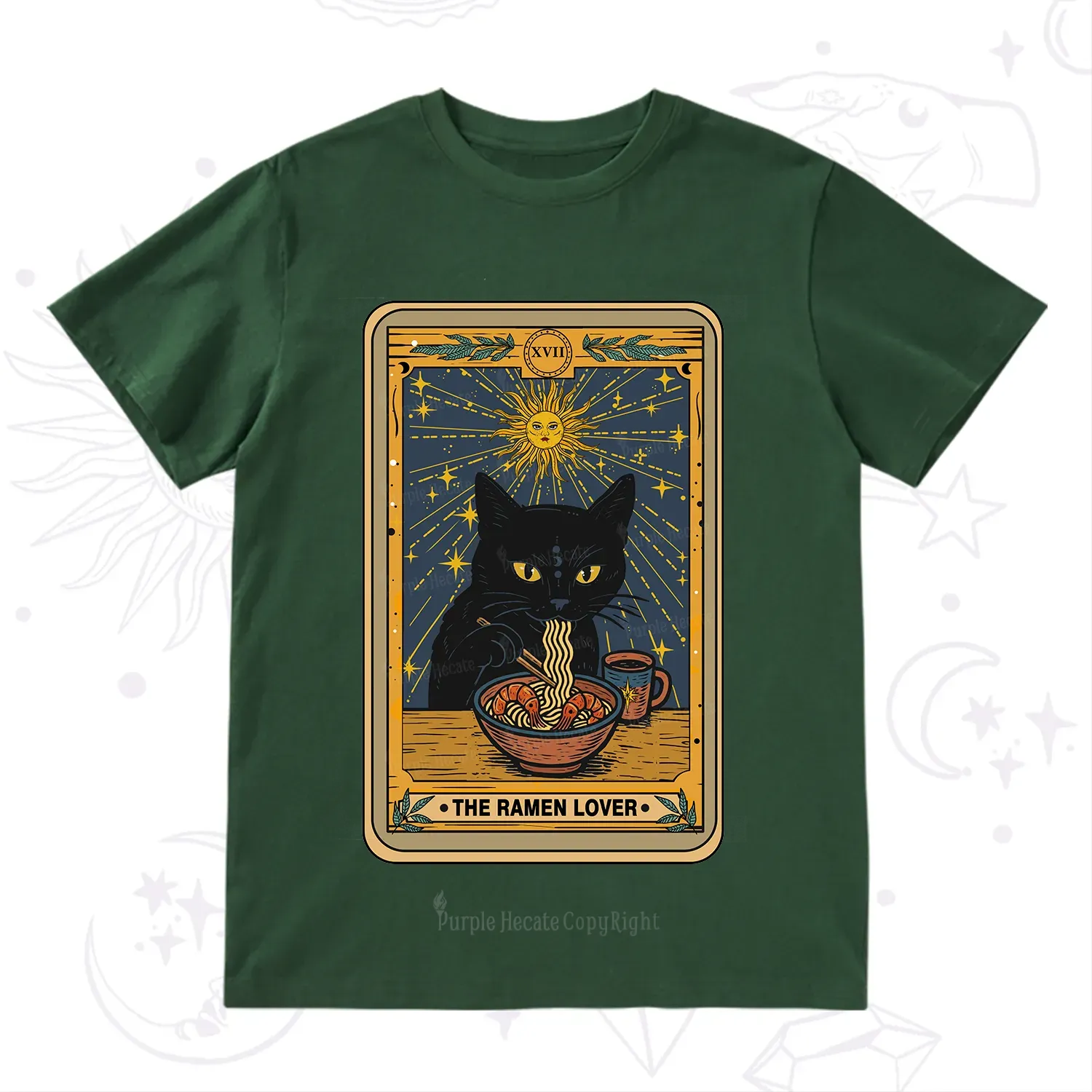 Purplehecate The Ramen Lover Cat Tarot T-Shirt