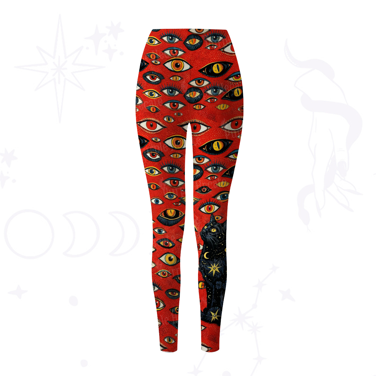 Purplehecate Cosmic Watcher Cat Yoga Pants