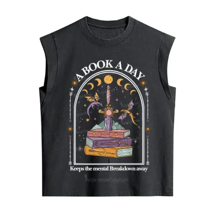 Purplehecate A Book A Day Keeps The Mental Breakdown Vintage Washed Tank