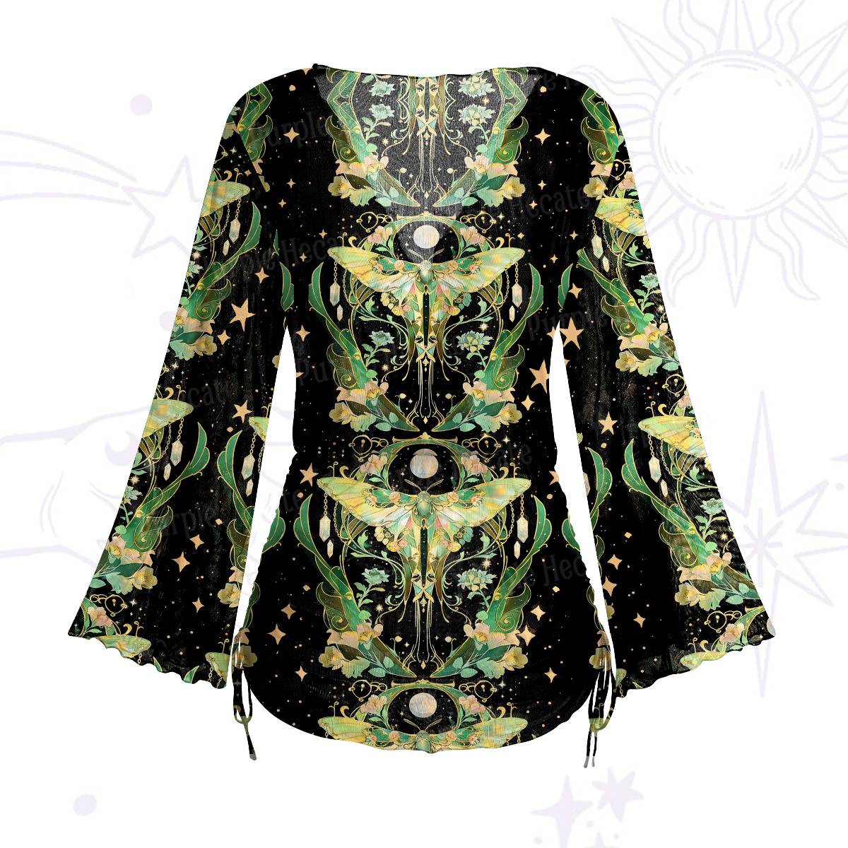 Purplehecate Moon Moth Rave Mesh Cover Up Dress