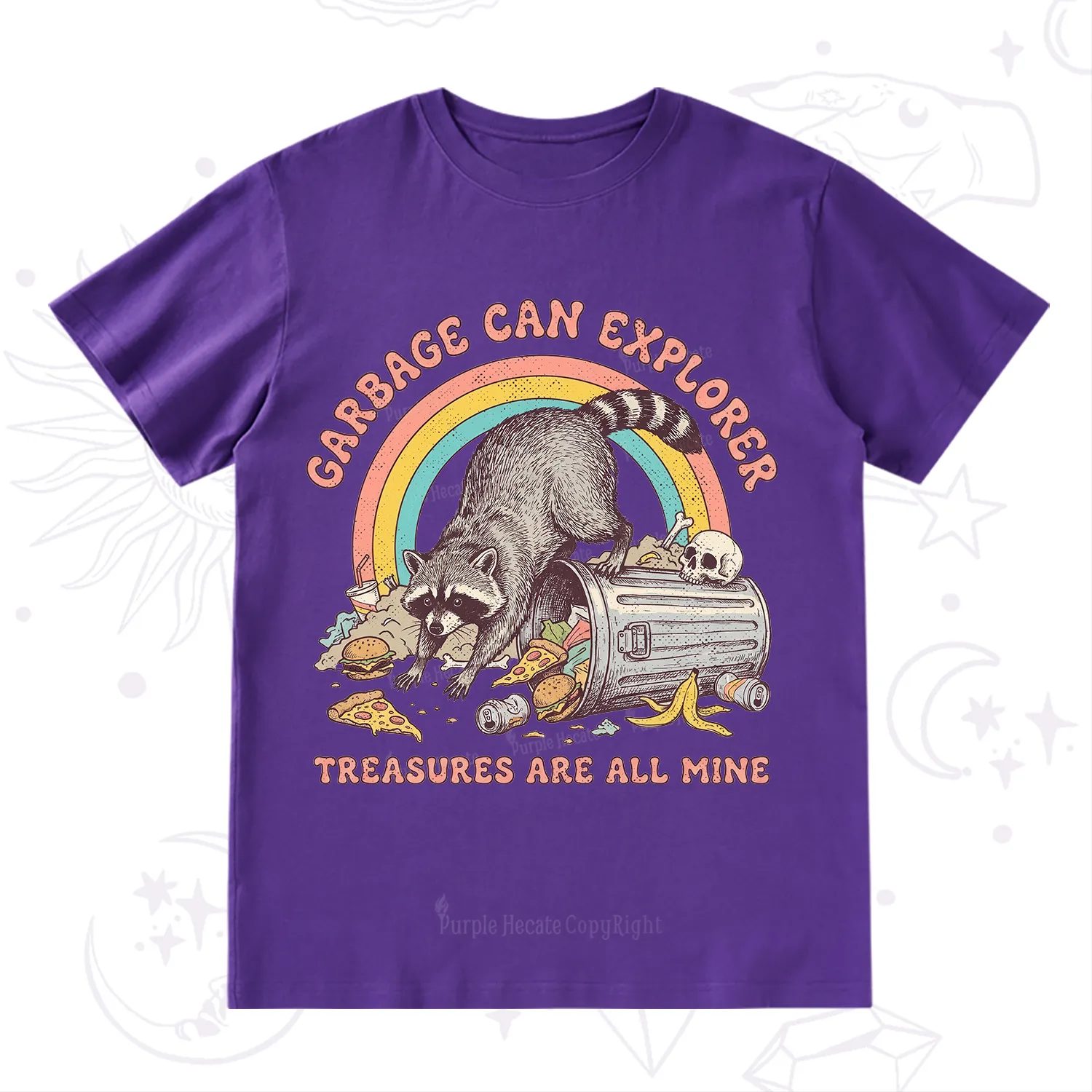 Purplehecate Garbage Can Explorer Raccoon T-Shirt