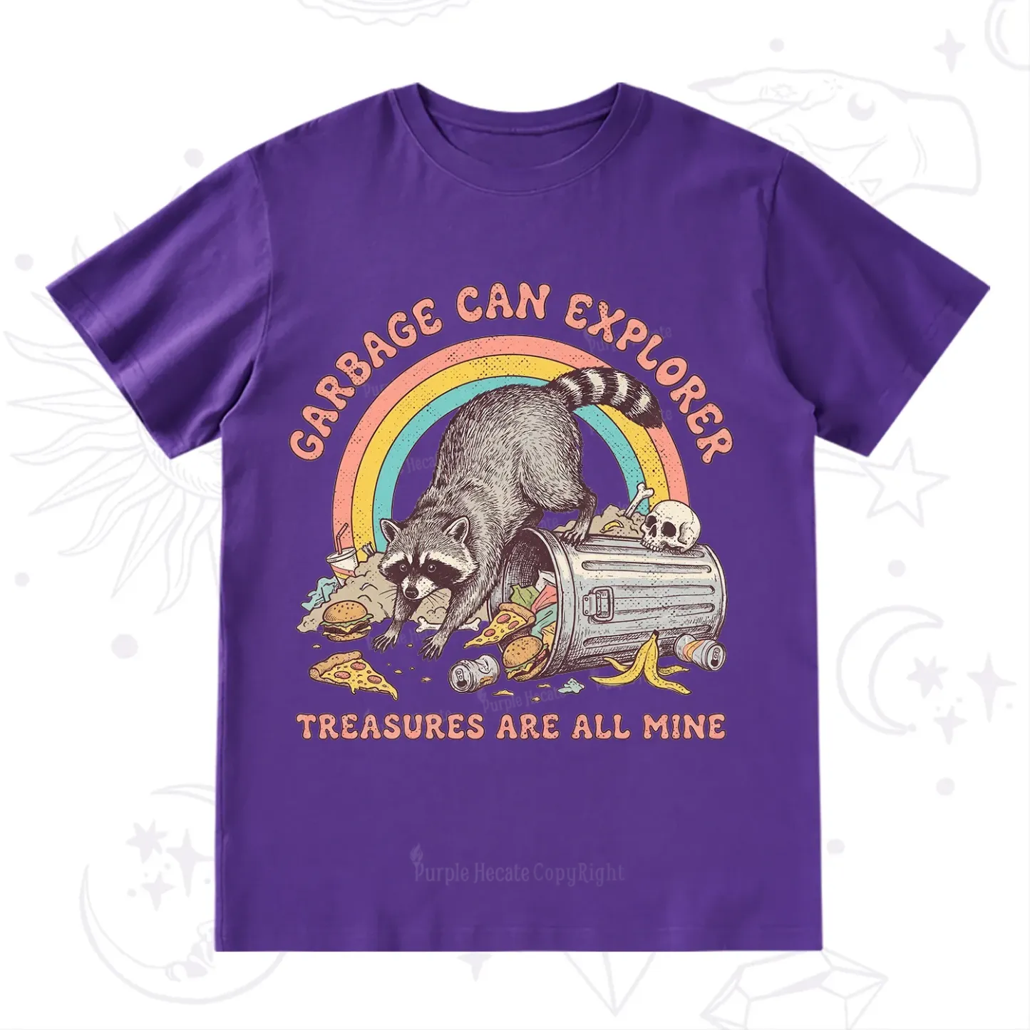 Purplehecate Garbage Can Explorer Raccoon T-Shirt