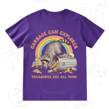 Purplehecate Garbage Can Explorer Raccoon T-Shirt