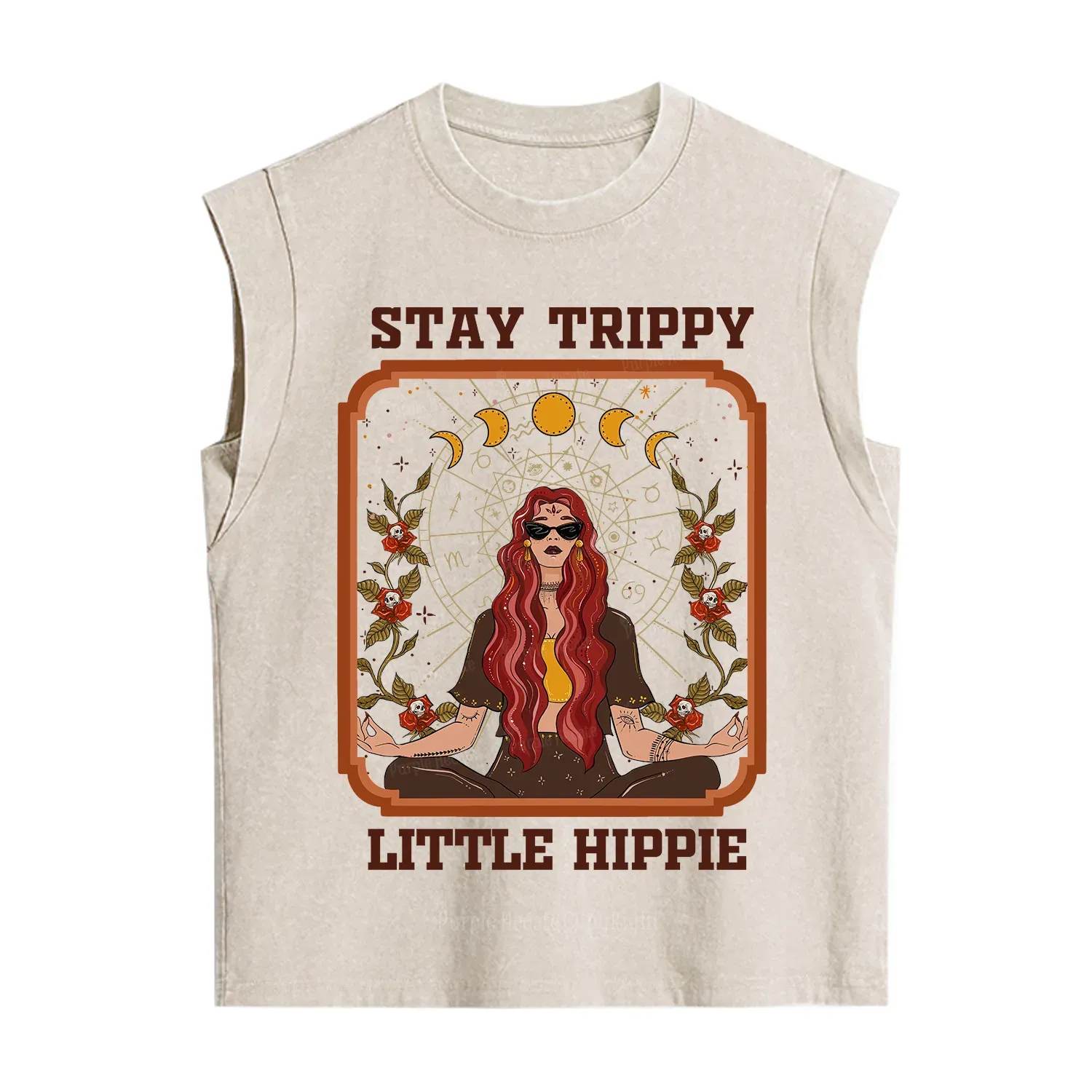 Purplehecate Stay Trippy Little Witchy Hippie Vintage Washed Tank