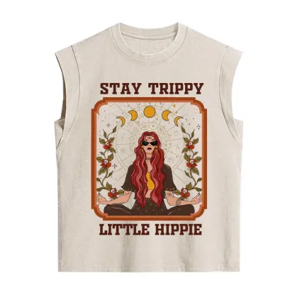 Purplehecate Stay Trippy Little Witchy Hippie Vintage Washed Tank