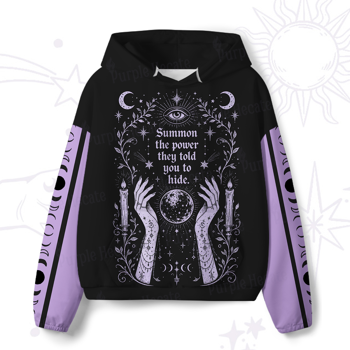 Purplehecate Summon The Power All-Over Print Hoodie