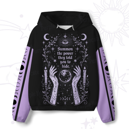 Purplehecate Summon The Power All-Over Print Hoodie