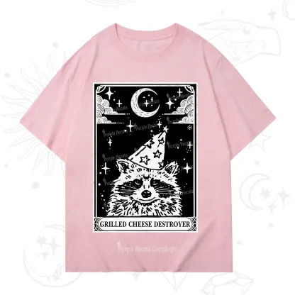 Purplehecate The Grilled Cheese Destroyer Tarot Raccoon T-Shirt