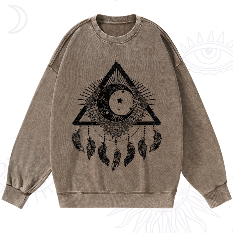 Purplehecate Starry Moon Dreamcatcher Washed Sweatshirt