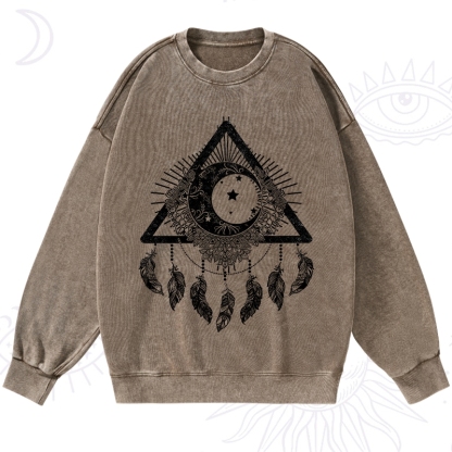 Purplehecate Starry Moon Dreamcatcher Washed Sweatshirt