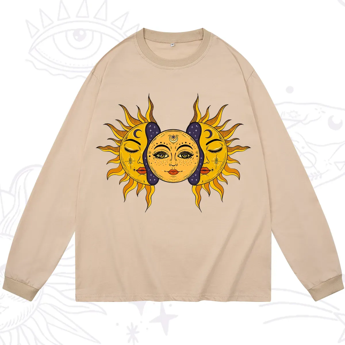 Purplehecate Celestial Twin Suns Long Sleeve T-Shirt