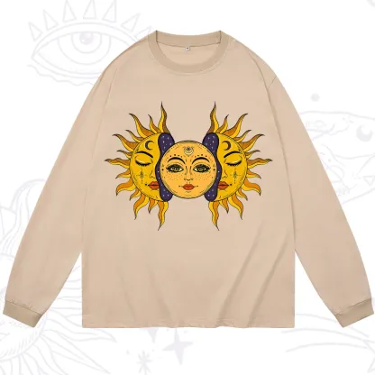 Purplehecate Celestial Twin Suns Long Sleeve T-Shirt