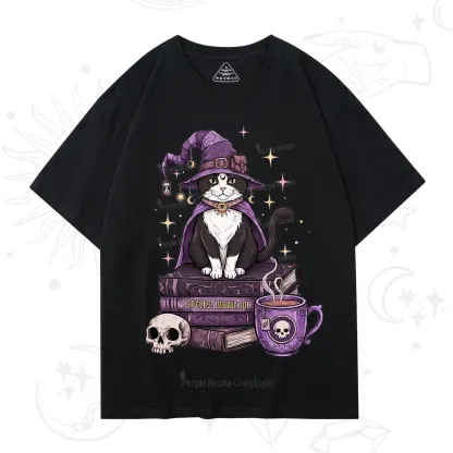 Purplehecate Witchy Cat Spell Books T-Shirt