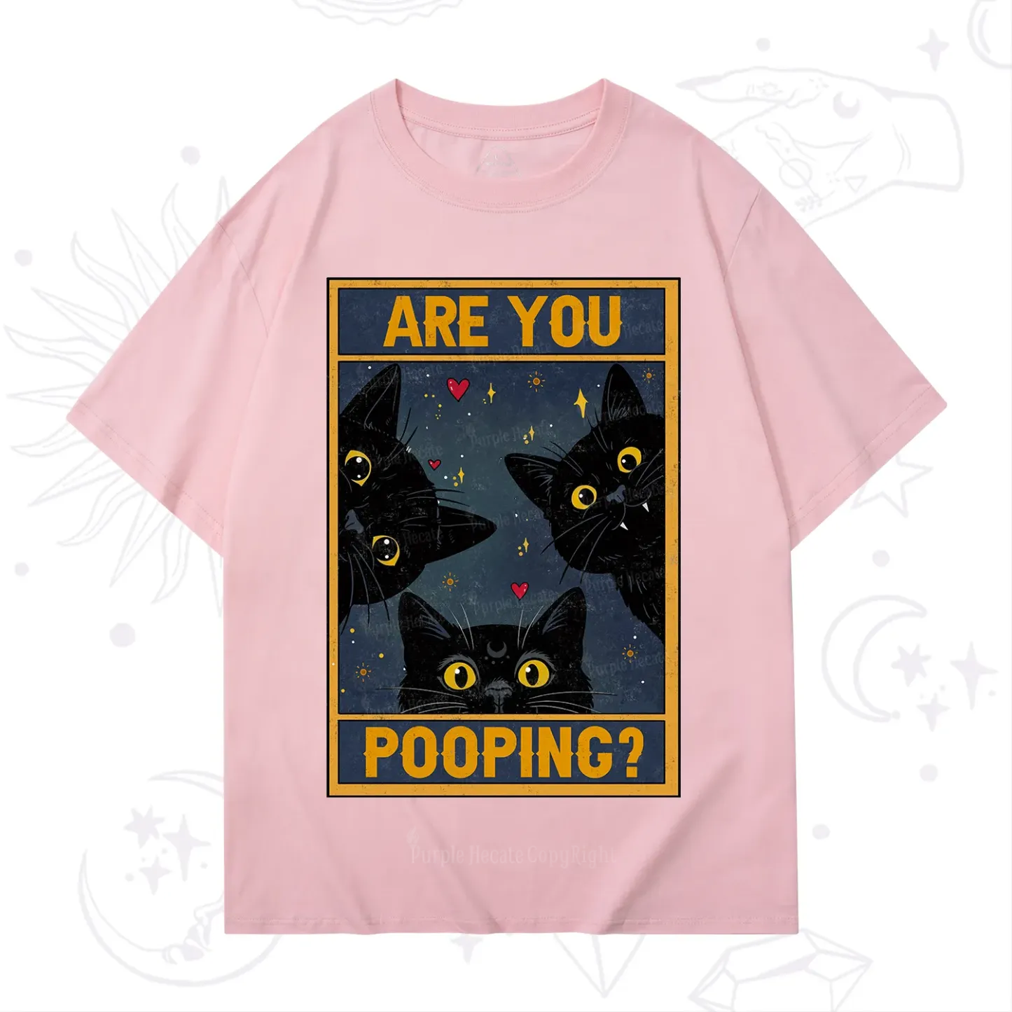 Purplehecate Funny Black Cat Are You Pooping T-Shirt
