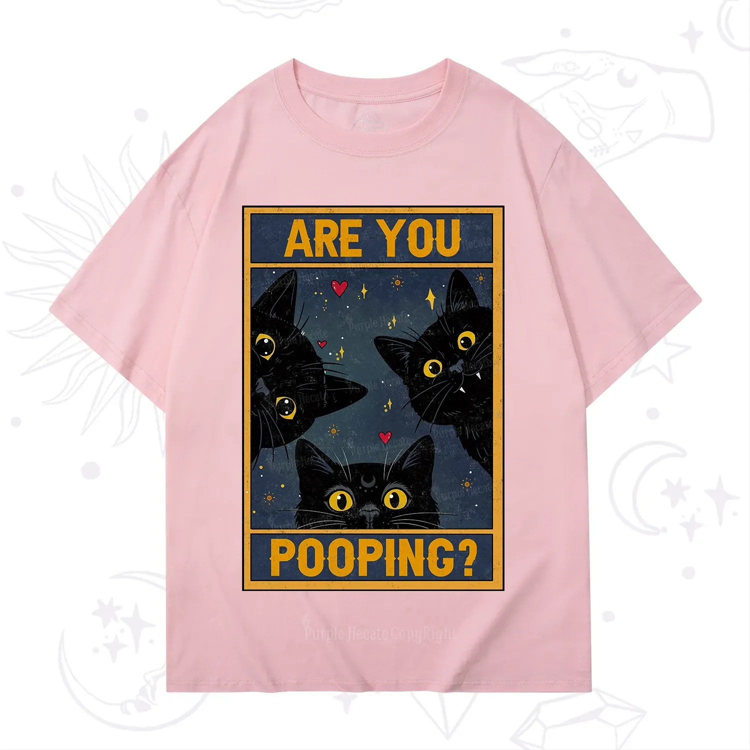 Purplehecate Funny Black Cat Are You Pooping T-Shirt