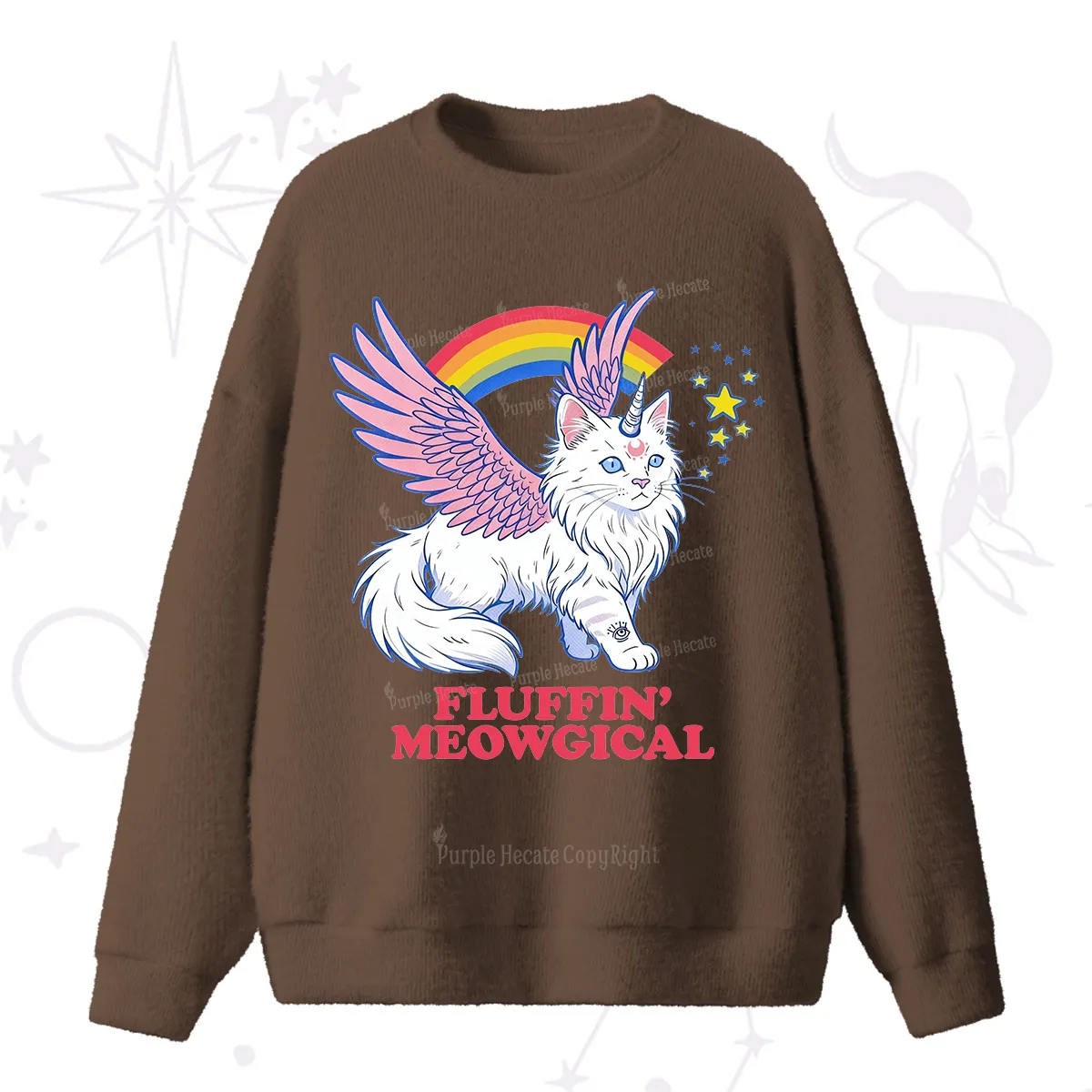 Purplehecate Fluffin Meowgical Fuzzy Ugly Sweater