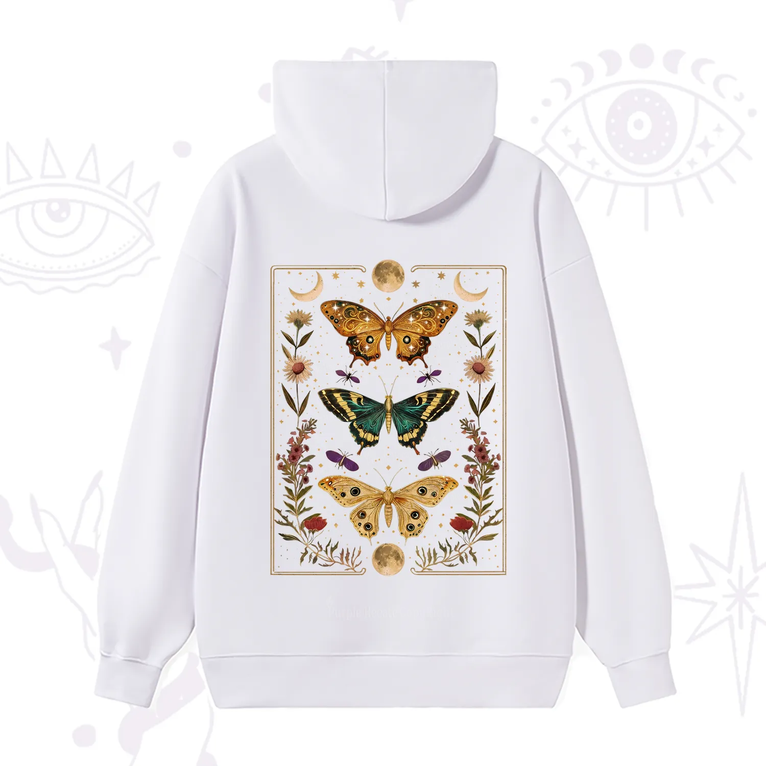 Purplehecate Sun and Moon Butterfly Hoodie