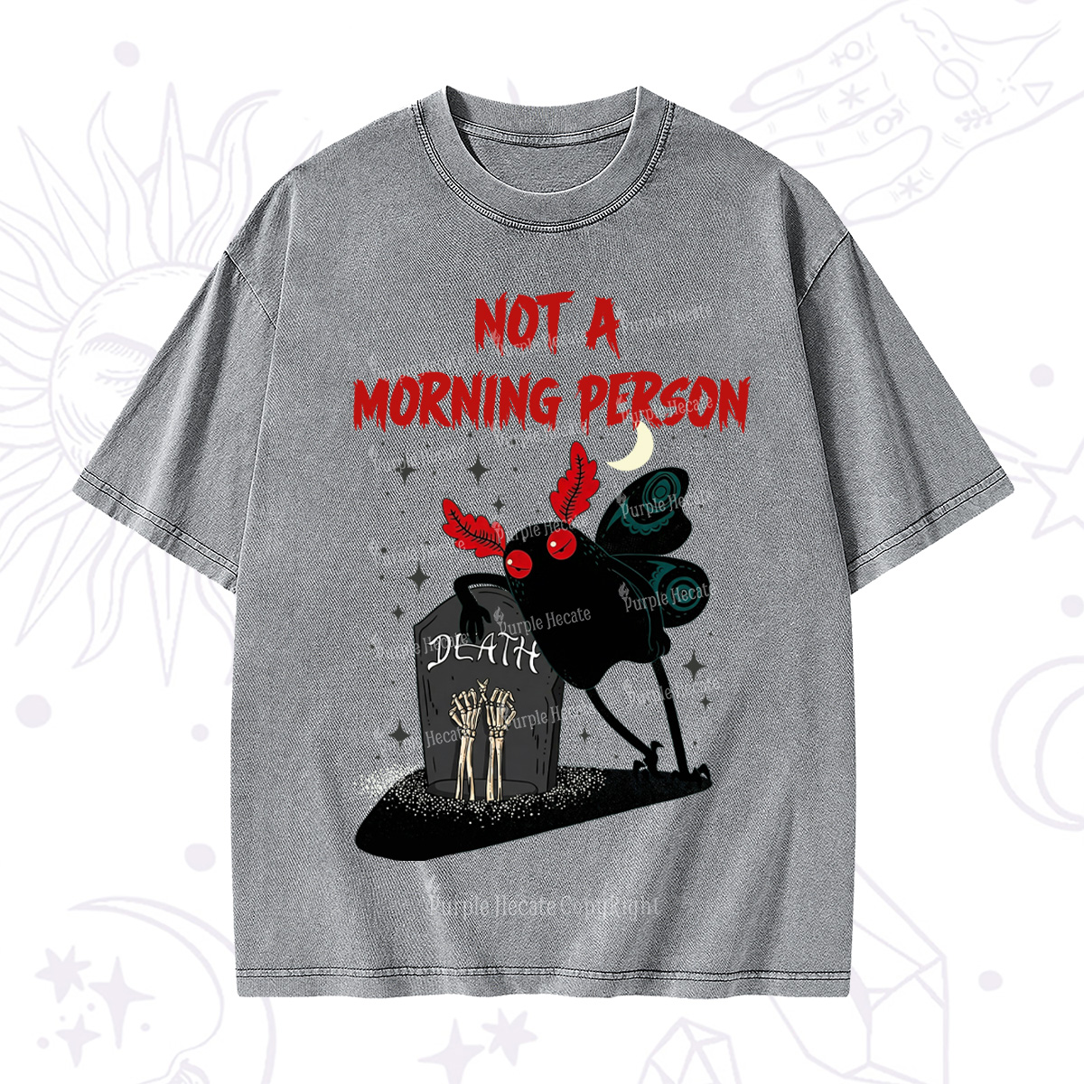 Purplehecate Not A Morning Person Washed T-Shirt