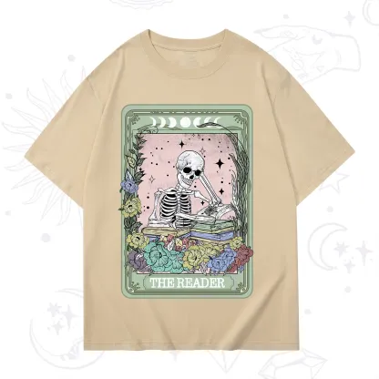 Purplehecate The Reader Bookworm Tarot Skeleton T-Shirt