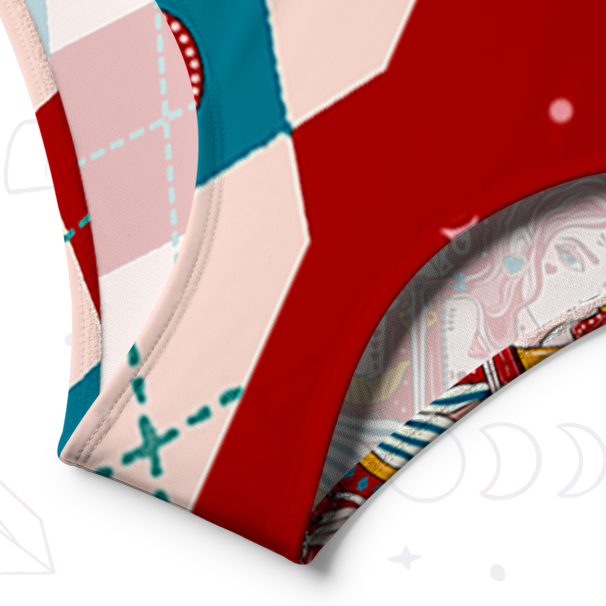 Purplehecate Queen of Hearts One-Shoulder One-Piece Swimsuit