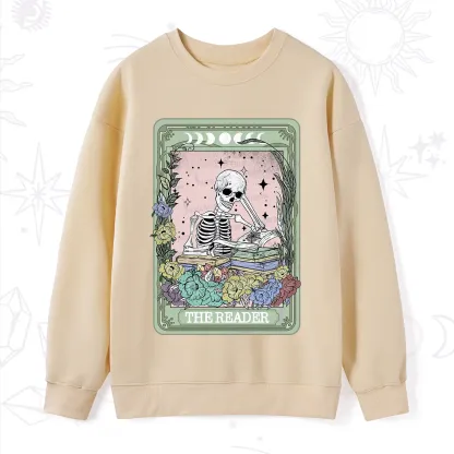 Purplehecate The Reader Bookworm Tarot Skeleton Sweatshirt