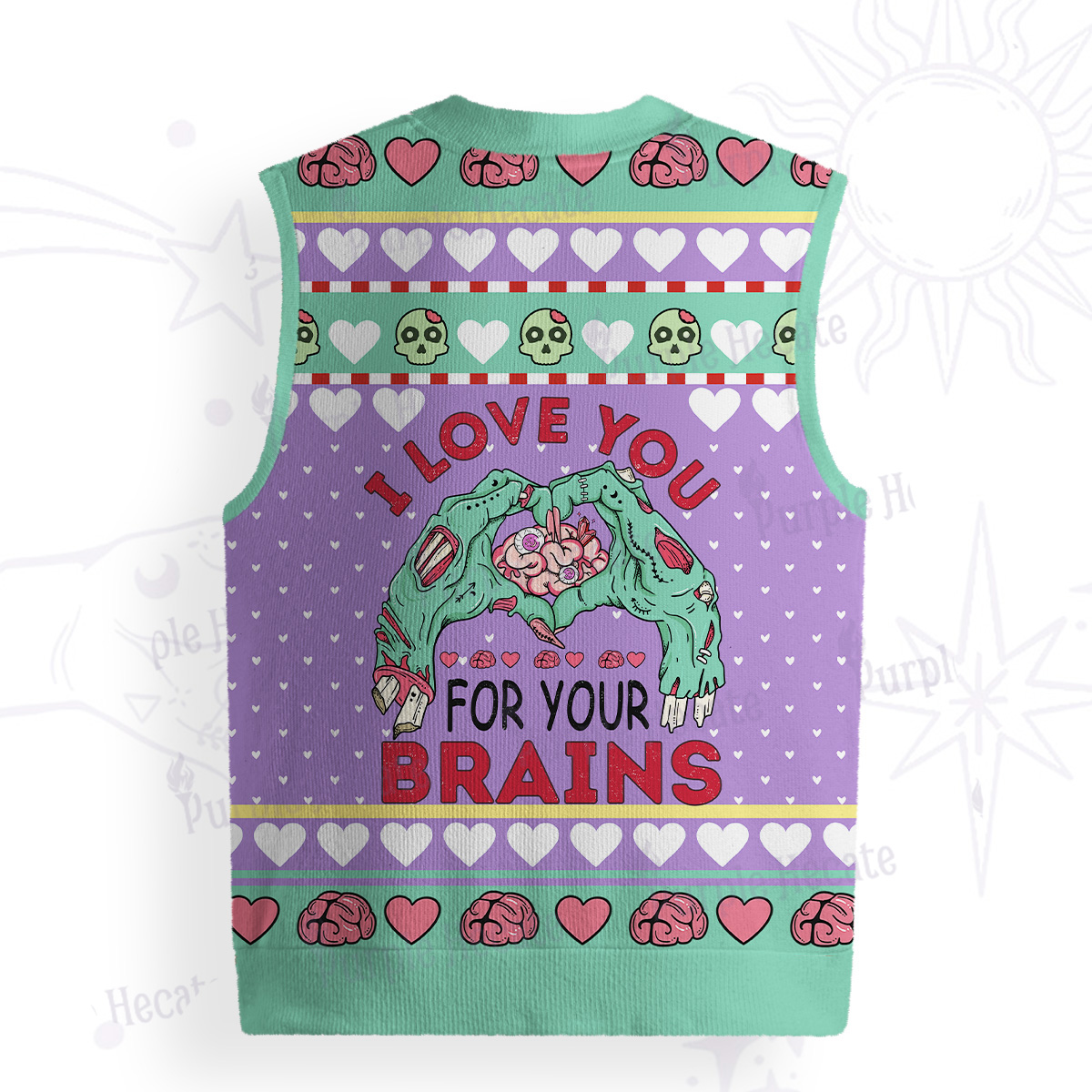 Purplehecate I Love You For Your Brains Ugly Sweater Vest