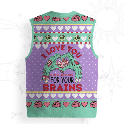Purplehecate I Love You For Your Brains Ugly Sweater Vest
