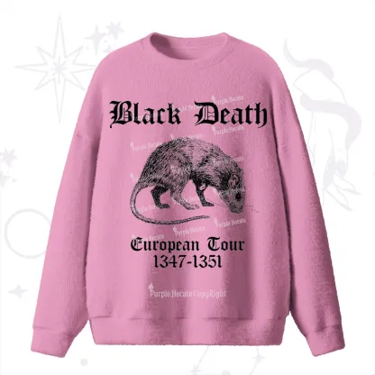 Purplehecate Black Death European Tour Fuzzy Ugly Sweater