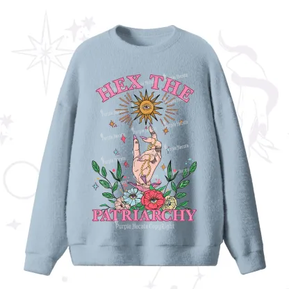 Purplehecate Hex The Patriarchy Witchy Fuzzy Ugly Sweater