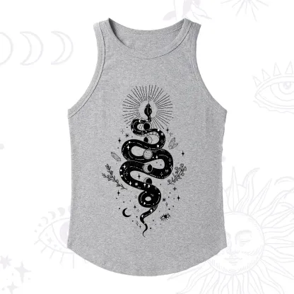 Purplehecate Mystical Moon Phases Snake Racerback Tank Top