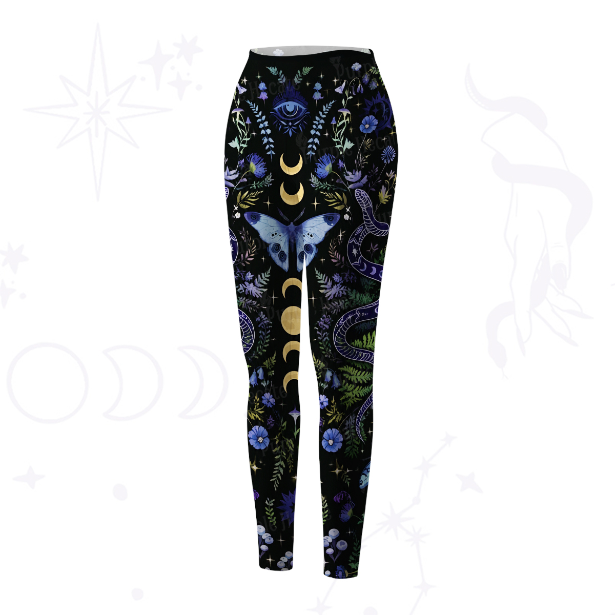 Purplehecate Moon Moth Witchery Yoga Pants