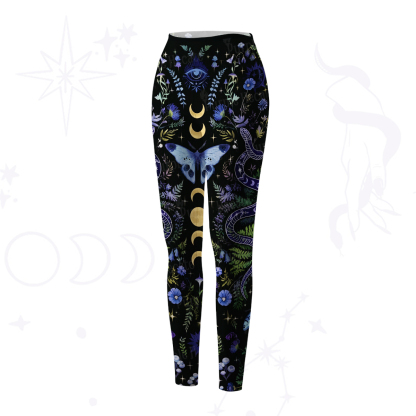 Purplehecate Moon Moth Witchery Yoga Pants