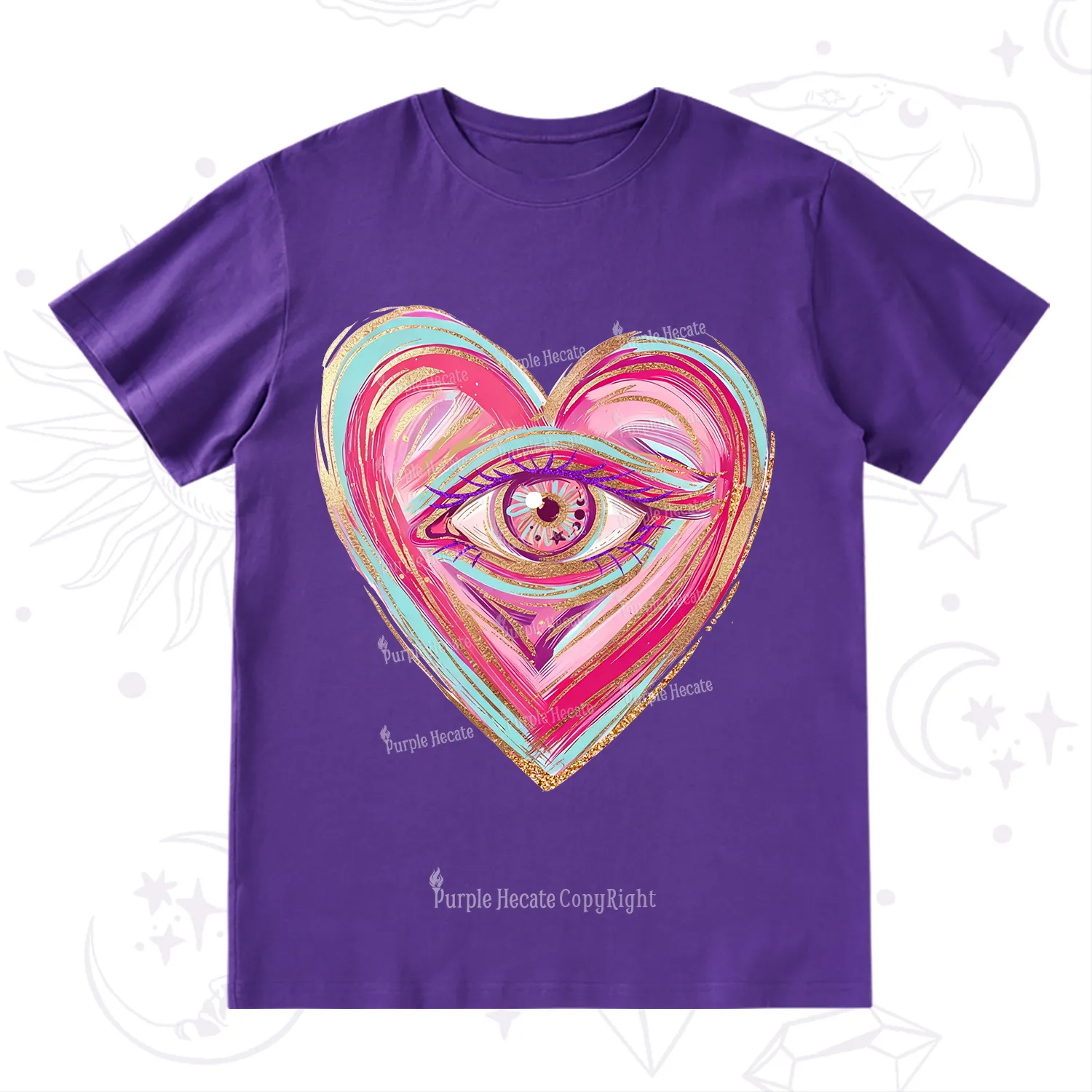 Purplehecate Eyes With Hearth T-Shirt