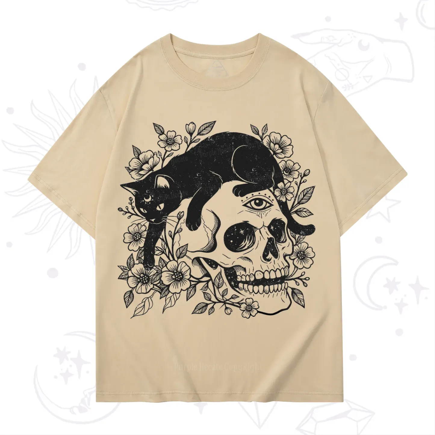 Purplehecate Black Cats In A Skull T-Shirt