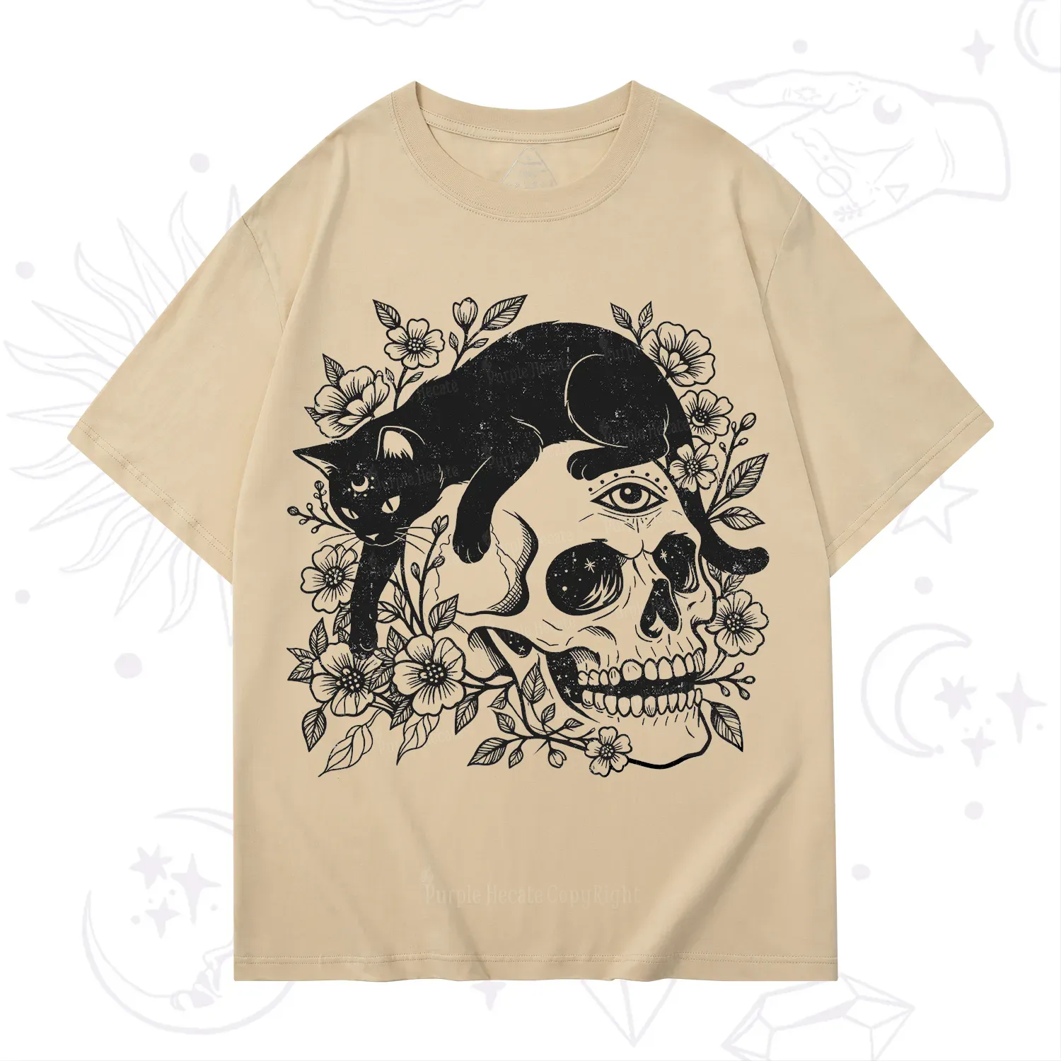Purplehecate Black Cats In A Skull T-Shirt