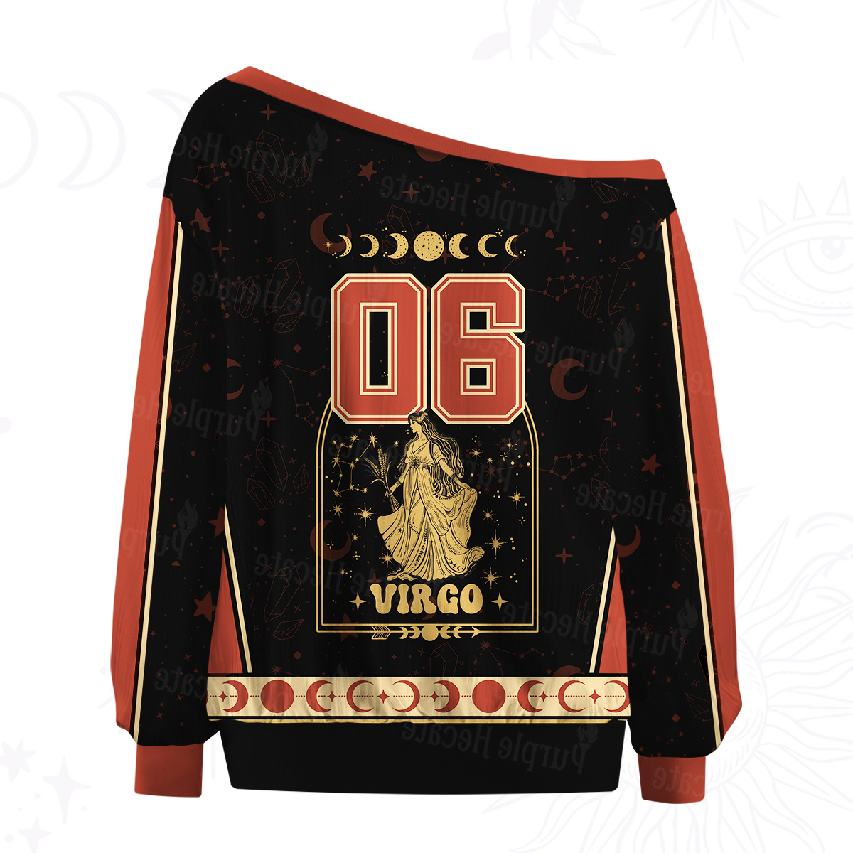 Purplehecate Zodiac Virgo Under the Stars Off The Shoulder Graphic Jersey