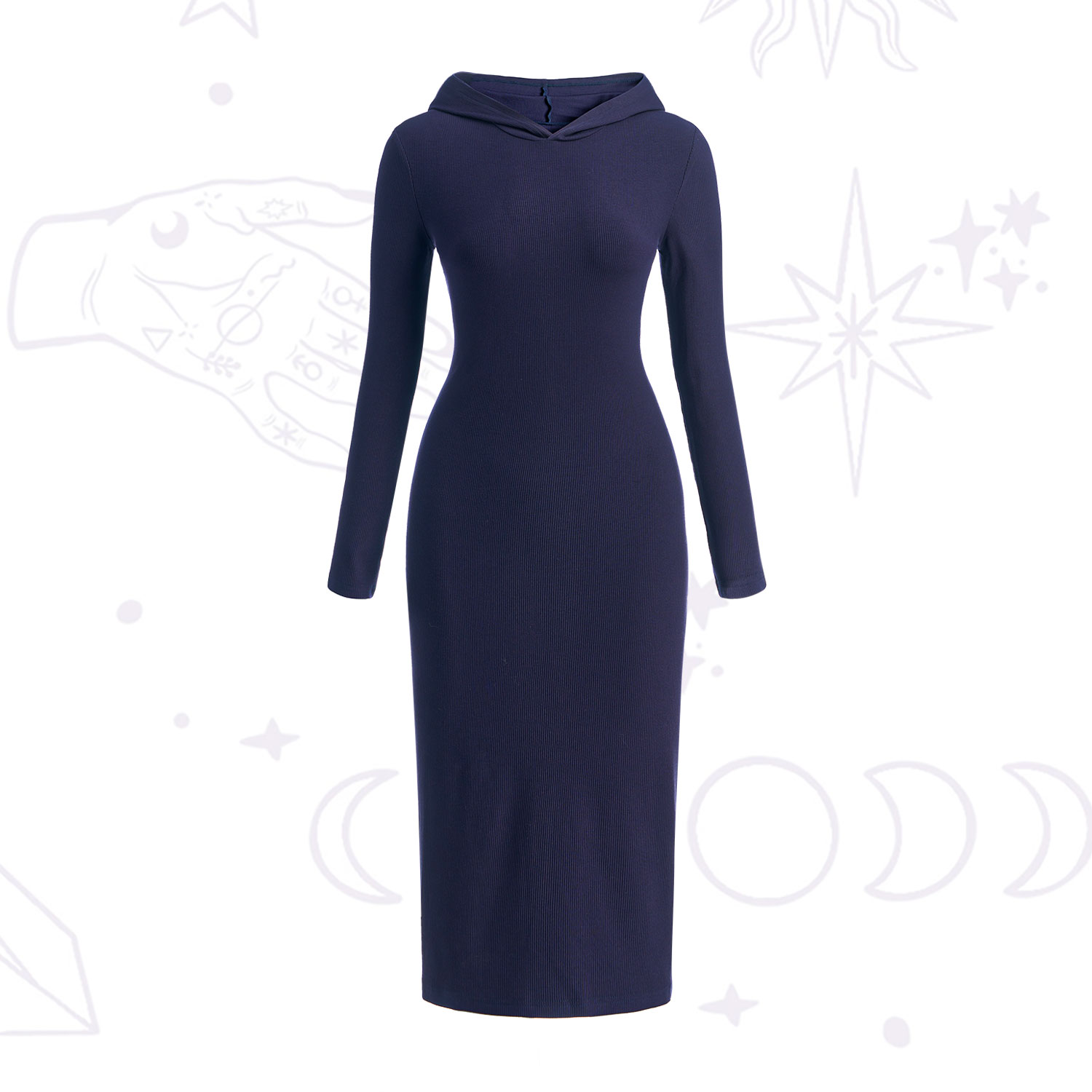 Purplehecate Hooded Knit Dress