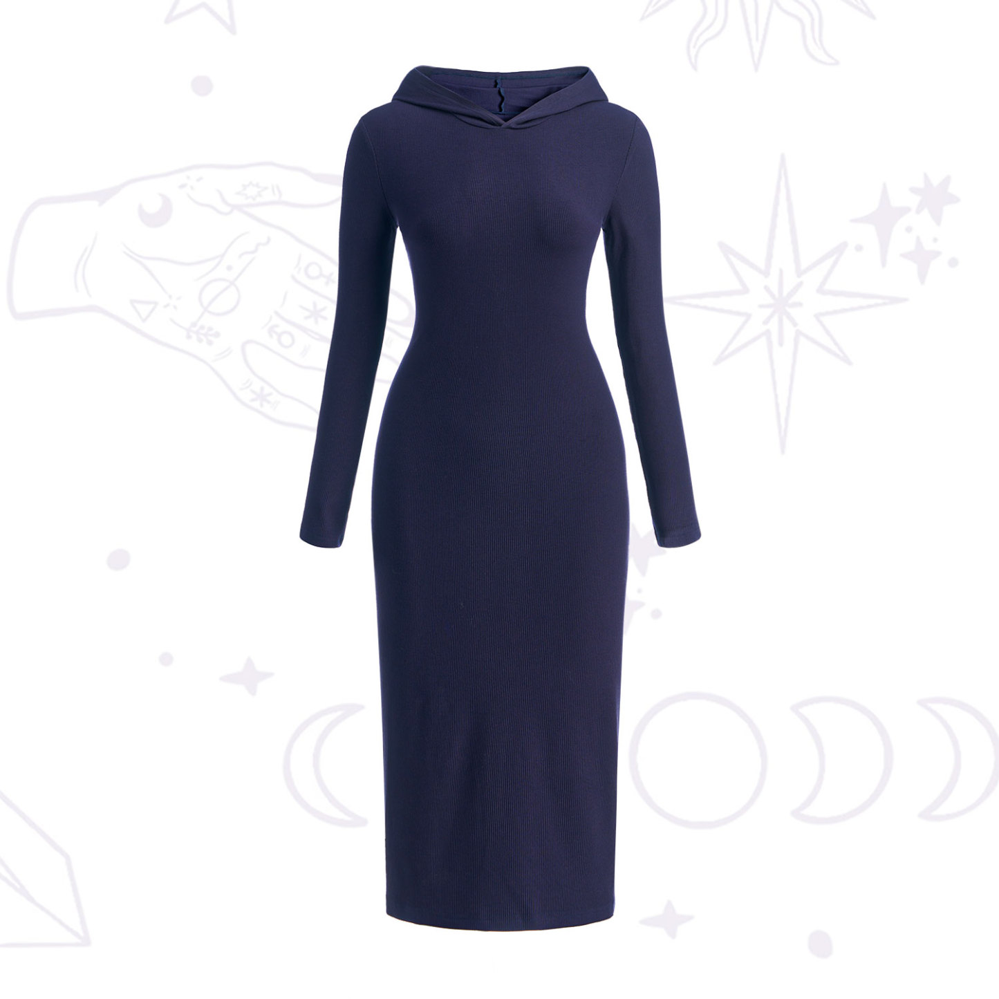 Purplehecate Hooded Knit Dress