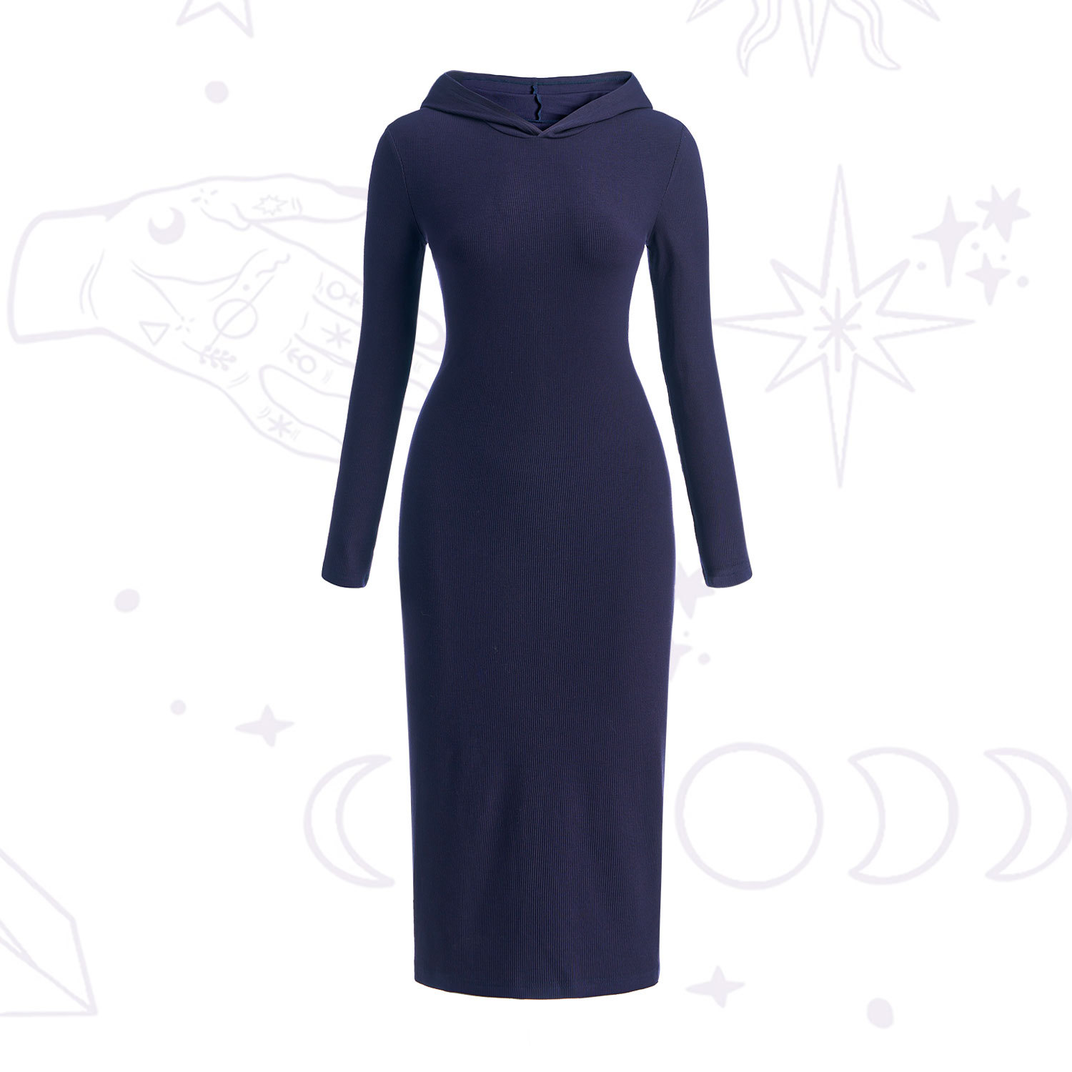 Purplehecate Hooded Knit Dress
