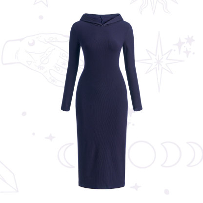 Purplehecate Hooded Knit Dress