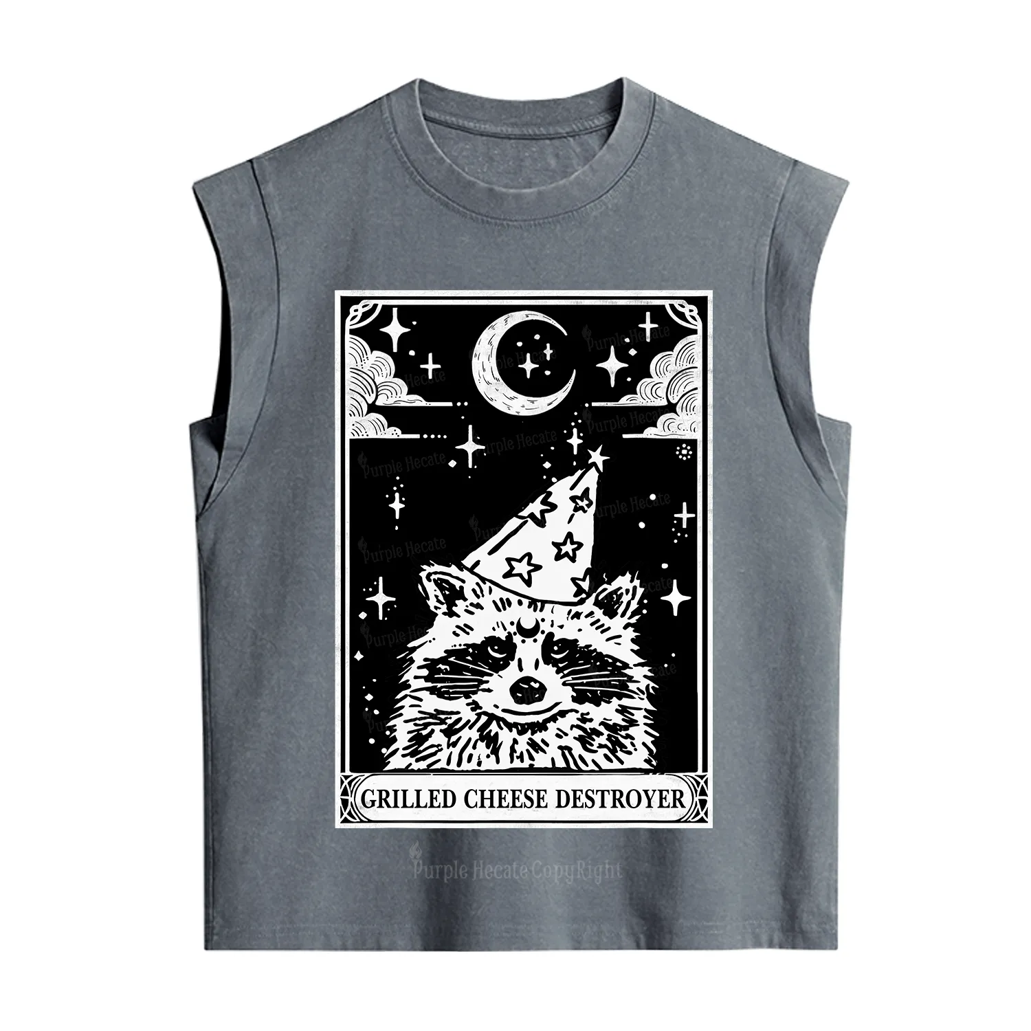 Purplehecate The Grilled Cheese Destroyer Tarot Raccoon Vintage Washed Tank