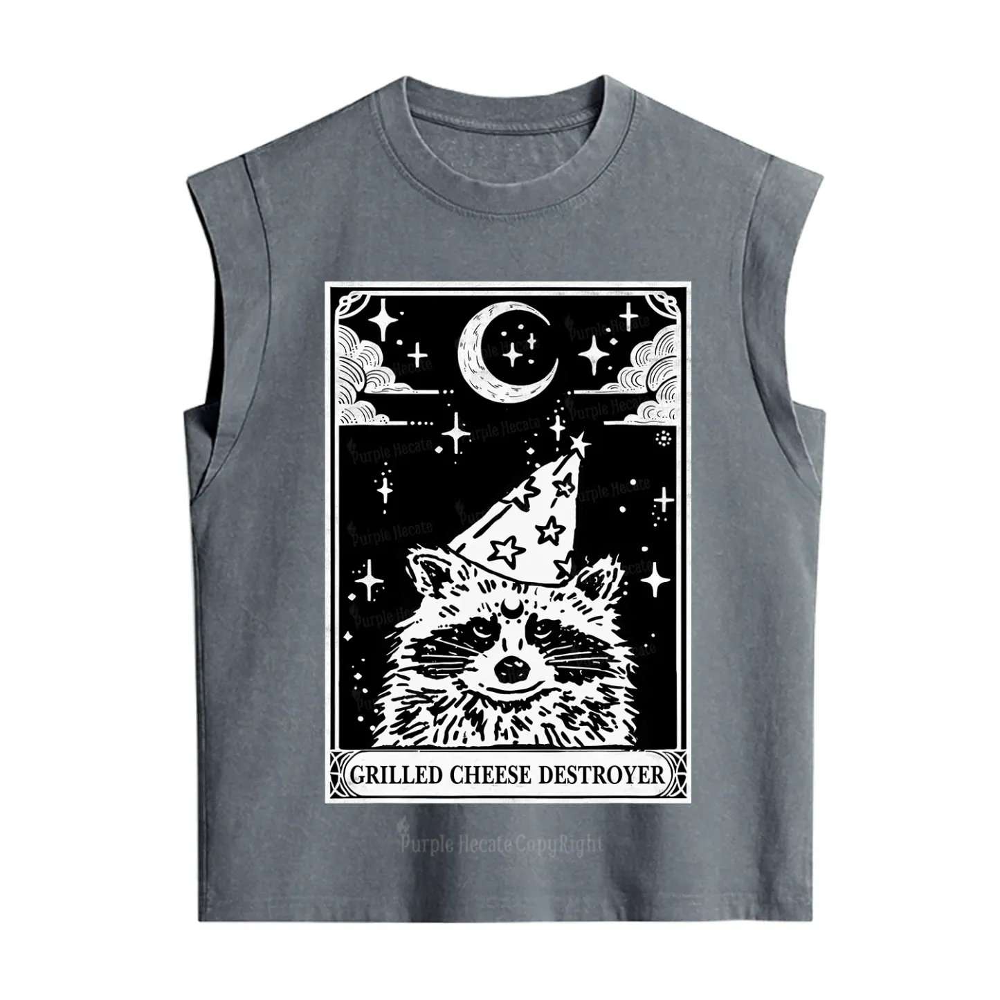 Purplehecate The Grilled Cheese Destroyer Tarot Raccoon Vintage Washed Tank