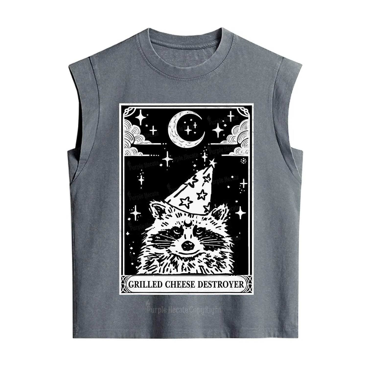 Purplehecate The Grilled Cheese Destroyer Tarot Raccoon Vintage Washed Tank