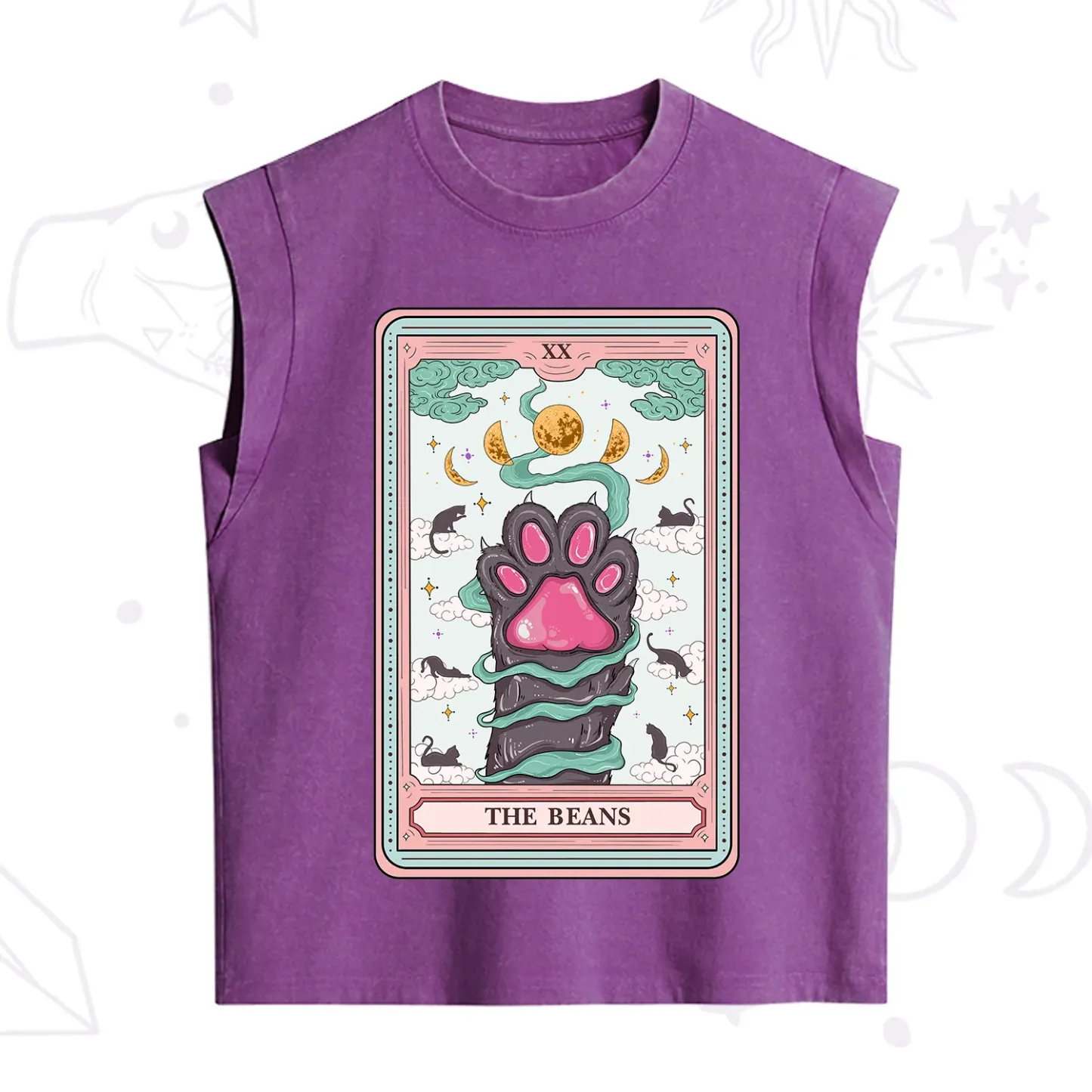 Purplehecate The Beans Cat Tarot Vintage Washed Tank