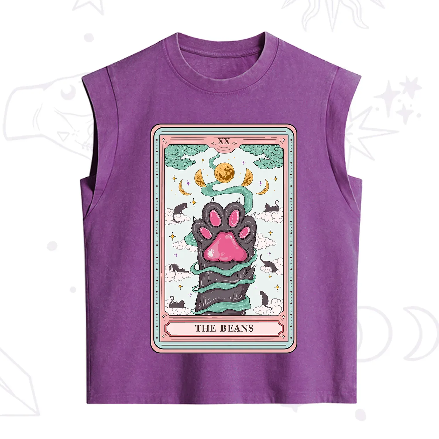 Purplehecate The Beans Cat Tarot Vintage Washed Tank