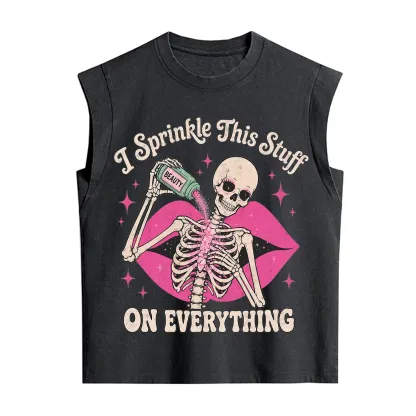 Purplehecate I Sprinkle This Stuff on Everything Beauty Skeleton Vintage Washed Tank