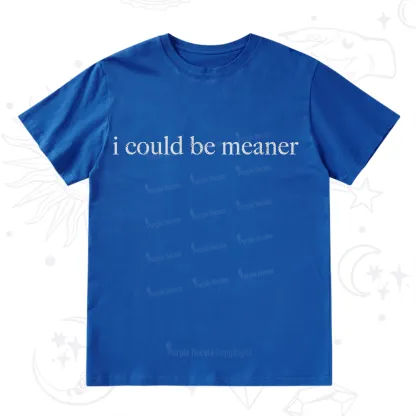 Purplehecate I Could Be Meaner Funny Sarcastic T-Shirt