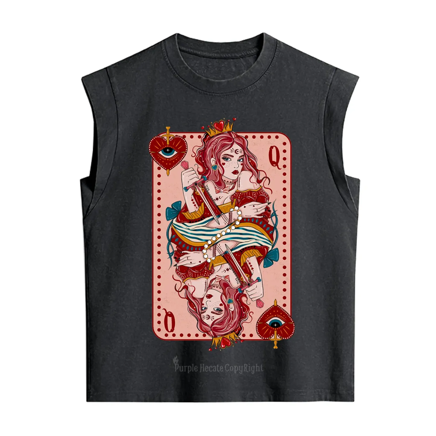 Purplehecate Queen of Hearts Vintage Washed Tank