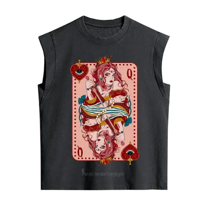 Purplehecate Queen of Hearts Vintage Washed Tank
