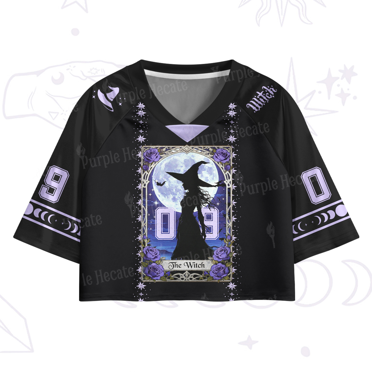 Purplehecate The Witch Crop Jersey Top